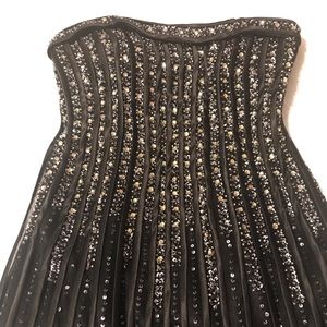 Black strapless floor length gown